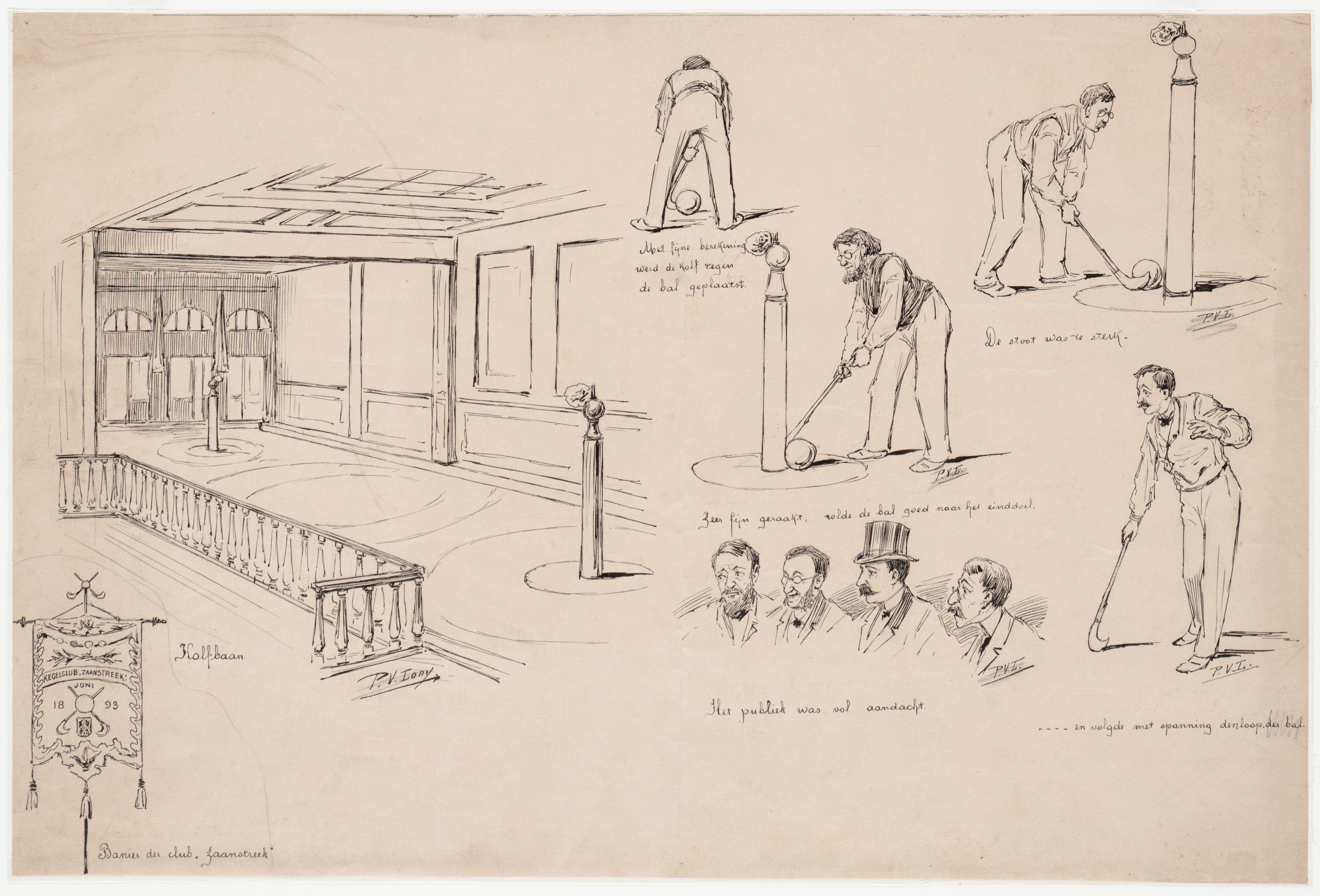 P.V. Iony, Interieur van de Sociëteit De Vereniging te Haarlem. 1893 (of eerder)