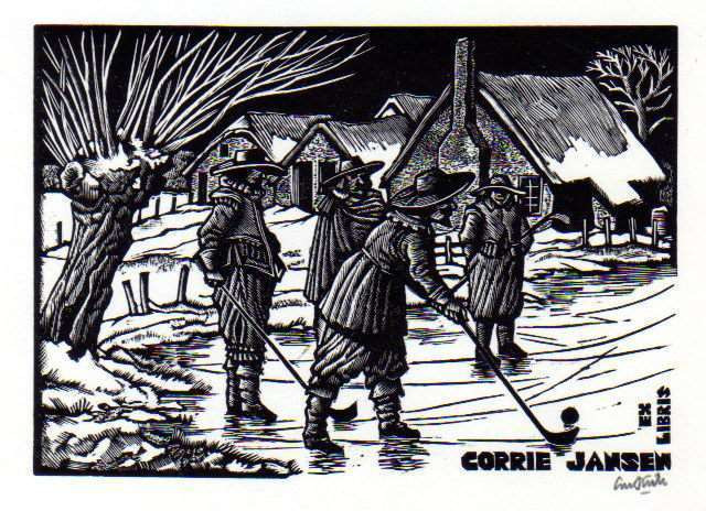 Lou Strik, Ex libris van Corrie Jansen. 1987