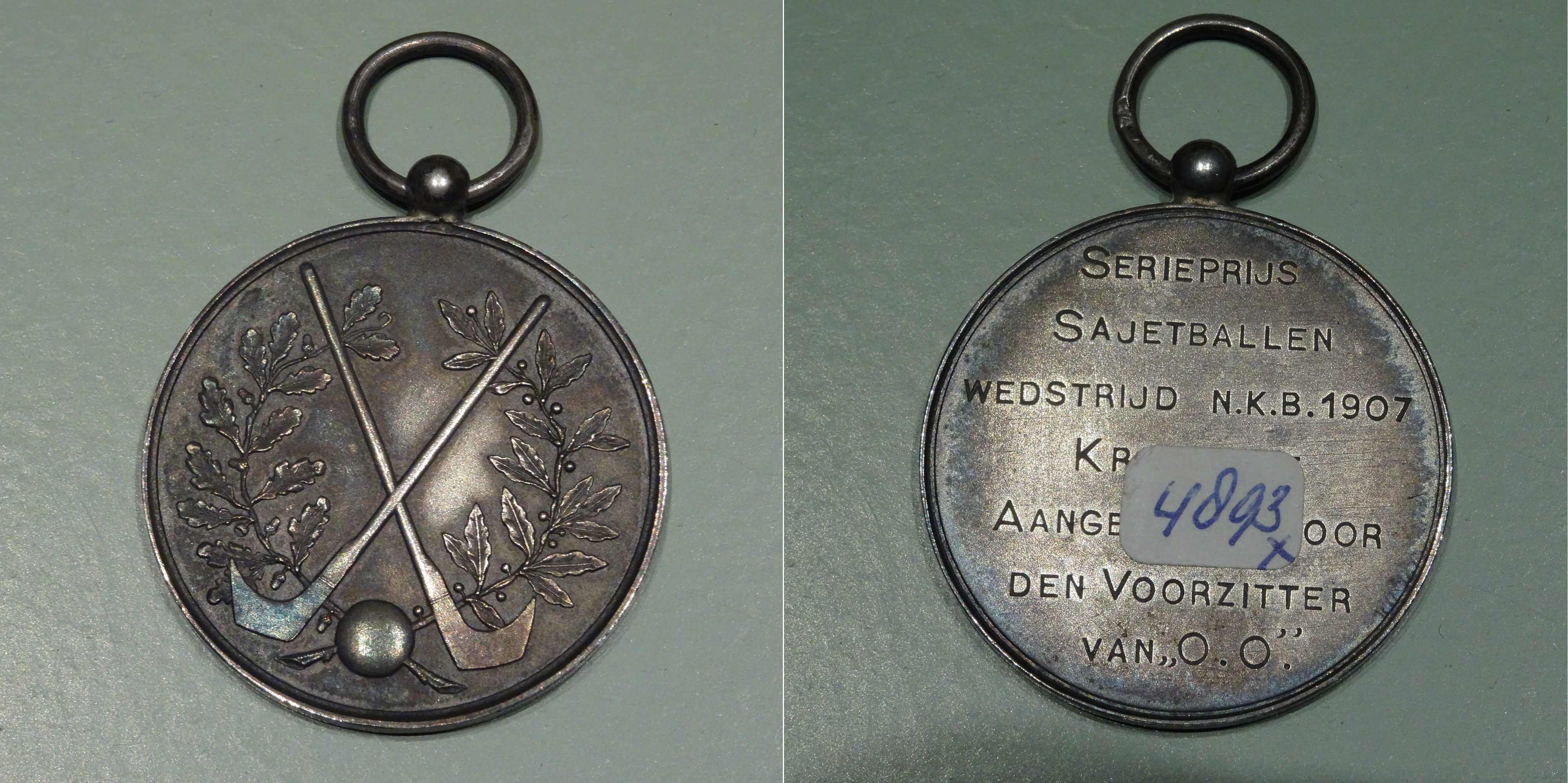 Kolfmedaille, Sajetballen, De Prins van Oranje, Goes, Onder Ons, Kolfbond. 1907