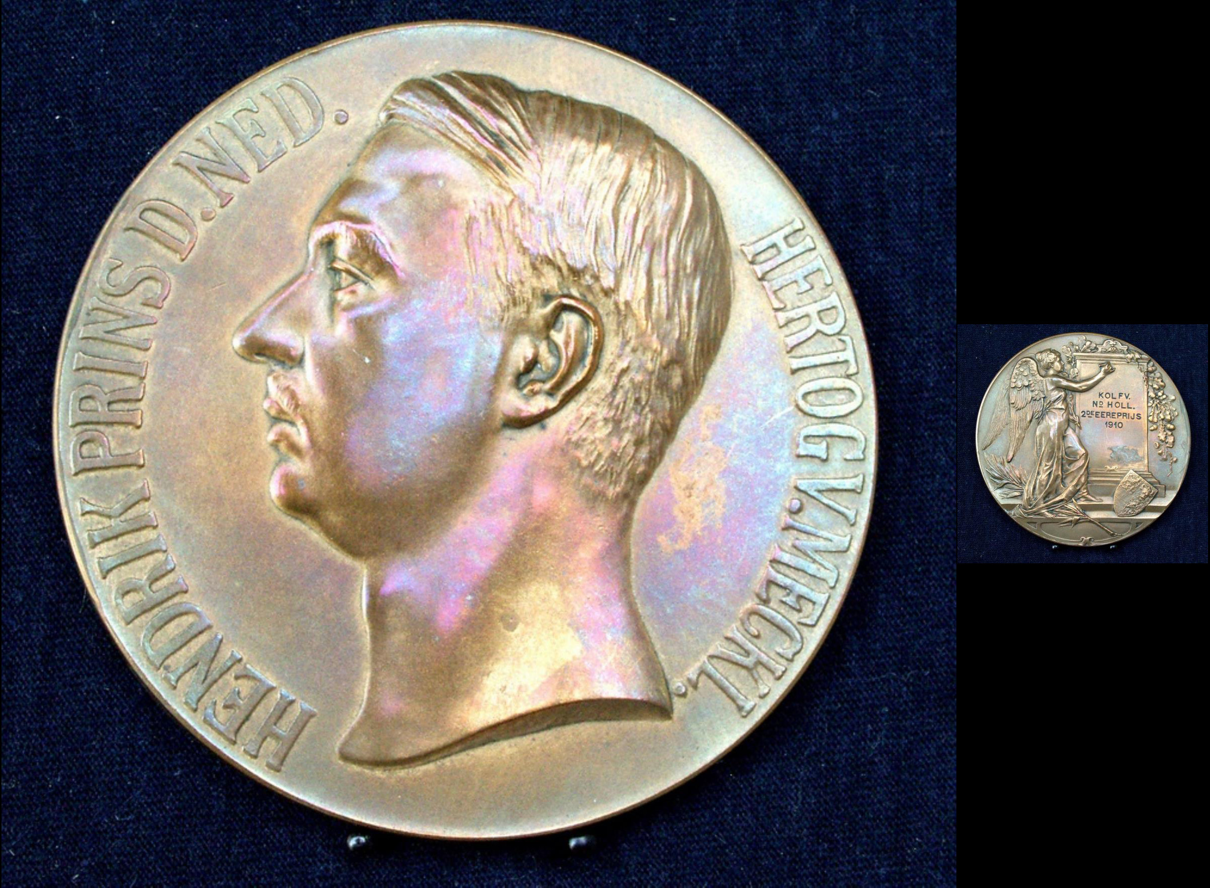 Bronzen kolfpenning, Prins Hendrik, Noord-Holland. 1910