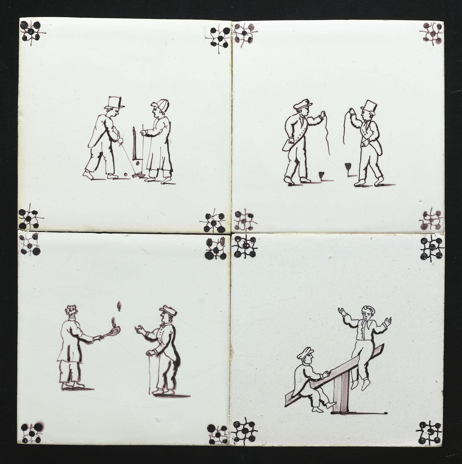 Tegelveld, 2 x 2, Westraven, Tollen, Pluimbal, Wippen, Kolven. 1875-1900