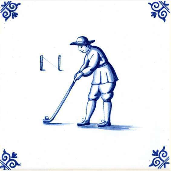 Tegel, blauw, Westraven, St. Eloyen Gasthuis. Ca. 1995