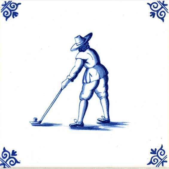 Tegel, blauw, Westraven, St. Eloyen Gasthuis. Ca. 1995