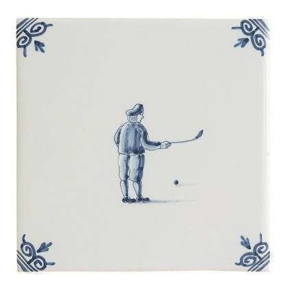 Tegel, blauw, Tichelaar. Ca. 1990