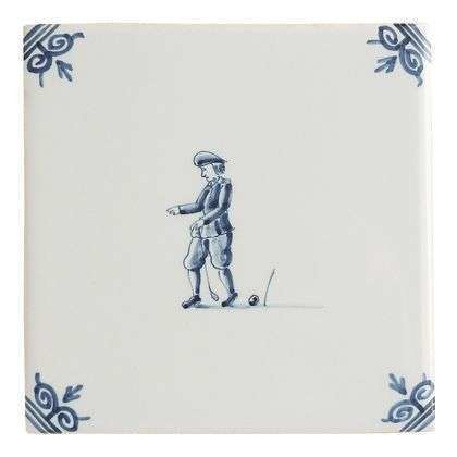 Tegel, blauw, Tichelaar. Ca. 1990