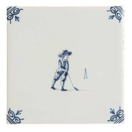 Tegel, blauw, Tichelaar. Ca. 1990