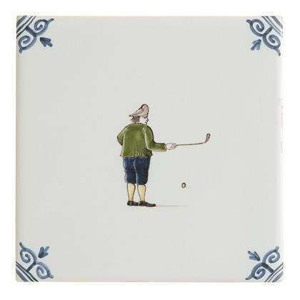 Tegel, polychroom, Tichelaar. Ca. 1990