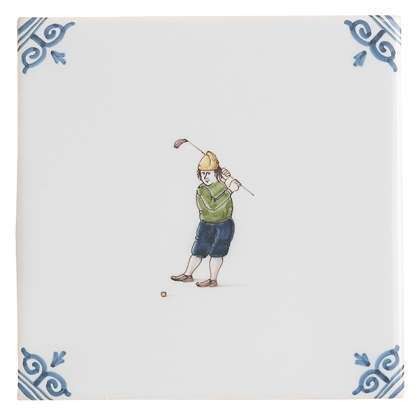 Tegel, polychroom, Tichelaar. Ca. 1990