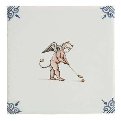 Tegel, polychroom, Tichelaar. Ca. 1990