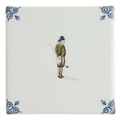 Tegel, polychroom, Tichelaar. Ca. 1990