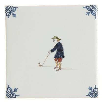 Tegel, polychroom, Tichelaar. Ca. 1990