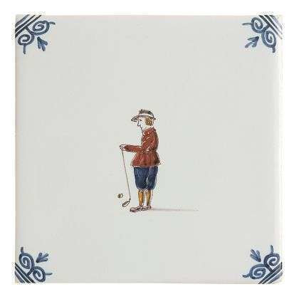 Tegel, polychroom, Tichelaar. Ca. 1990