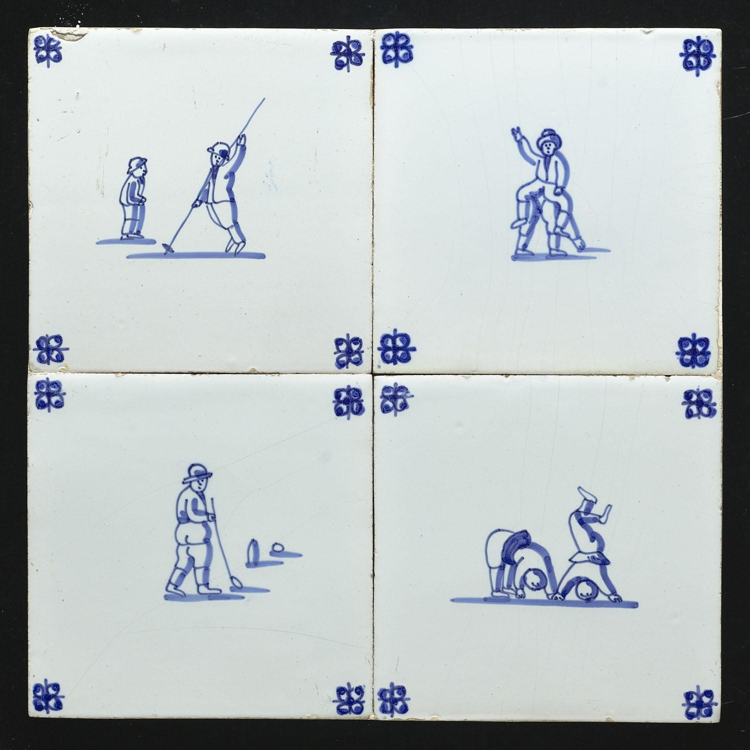 Tegelveld 2 x 2, blauw, Tjallingii. 1920